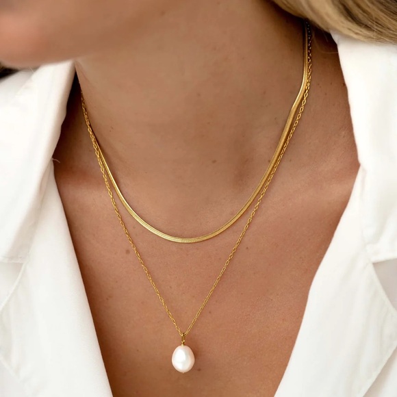 18K Gold Plated 3mm Herringbone Chain Necklace*Snake Chain*Sleek Minimalist - Picture 12 of 12